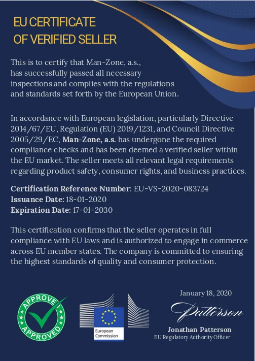 nas certifikat ktery povoluje prodej